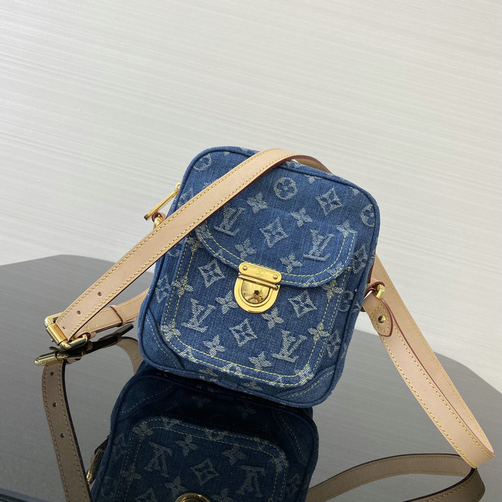 louis vuitton. denim bag replica