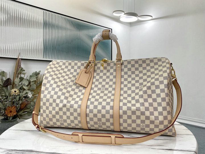 Louis Vuitton Damier Azur Canvas KEEPALL BANDOULIÈRE 55 N41429